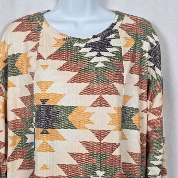 Cruel Denim Aztec Print Long Sleeve Top Size XL - Picture 2 of 7